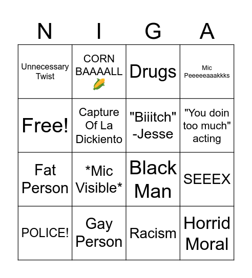Diddy x Eptinen YT Channel Bingo Card