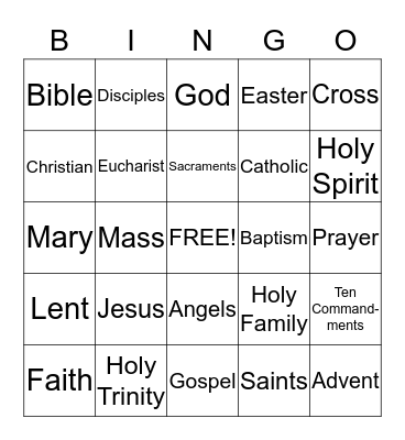 Eucharist 1 Bingo Card
