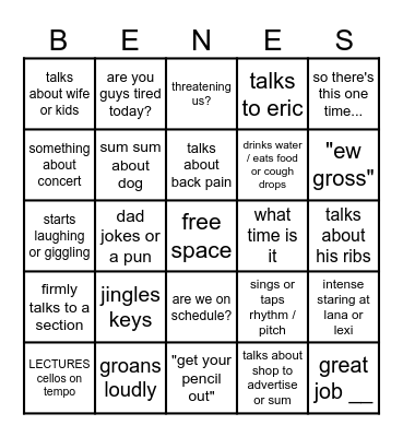 MR BENES! Bingo Card