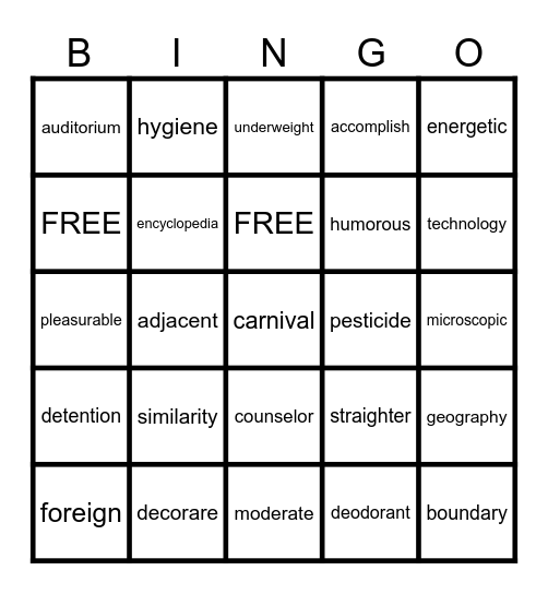 Valeria Bingo Card