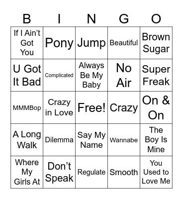 Rhythm & Bingo Card