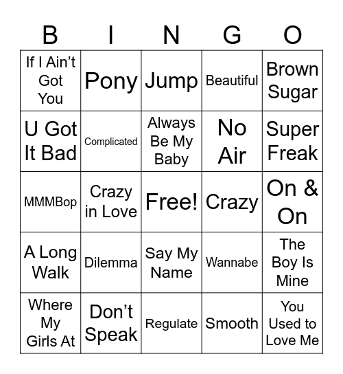 Rhythm & Bingo Card