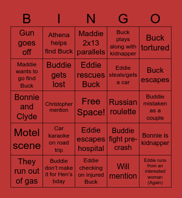 Cadence’s 9x13 Bingo Card