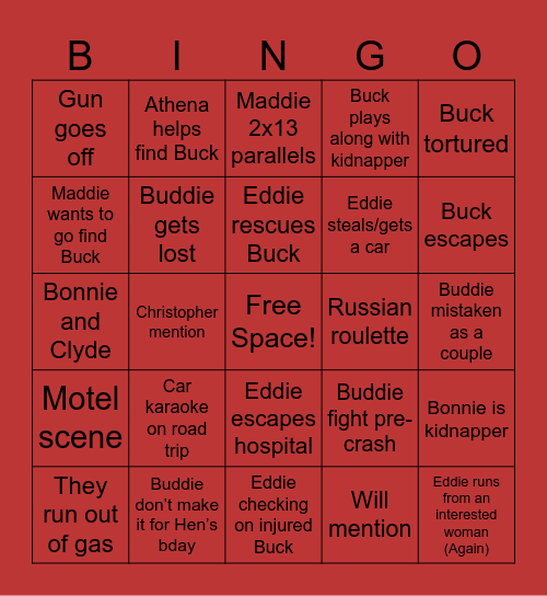 Cadence’s 9x13 Bingo Card