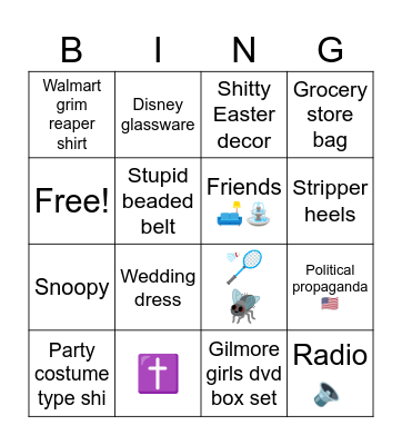 Thrift store bingo Card