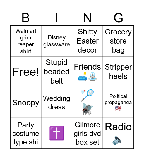 Thrift store bingo Card