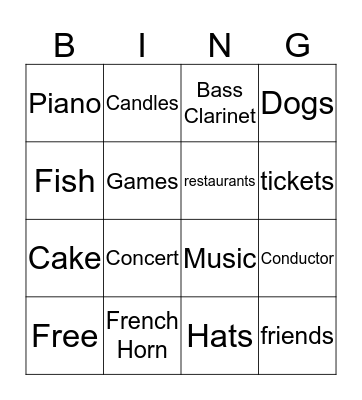 Marty's Birthday Bingo Card