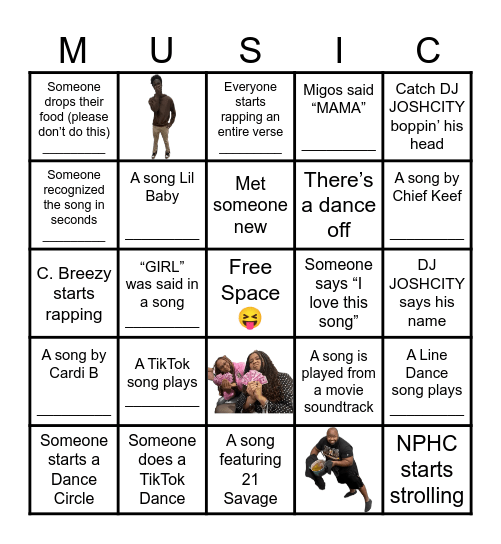 Trap Bingo Card