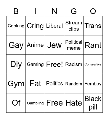 Ig reels Bingo Card