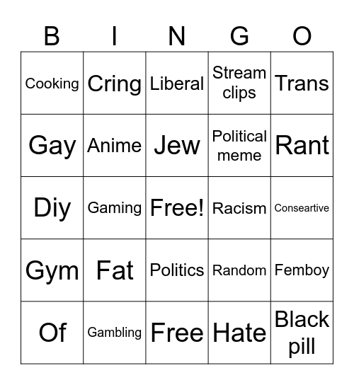Ig reels Bingo Card