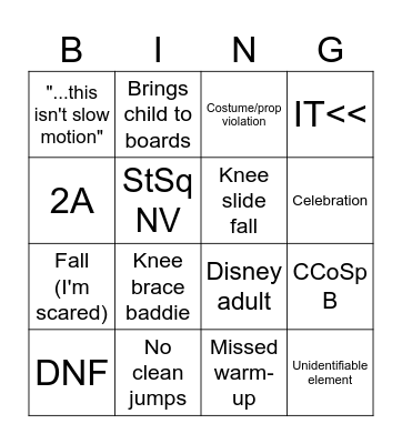 Adult Champs 2026 Bingo Card