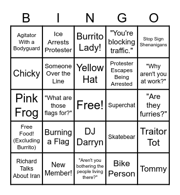 Pretend Media Bingo Card