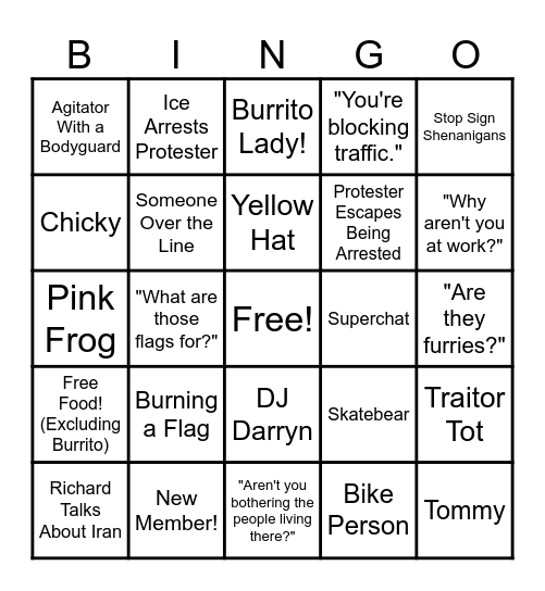 Pretend Media Bingo Card