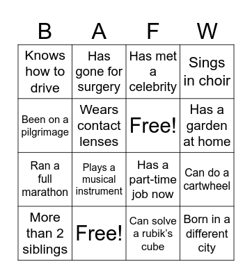 CSA Bring a Friend Week Bingo Card