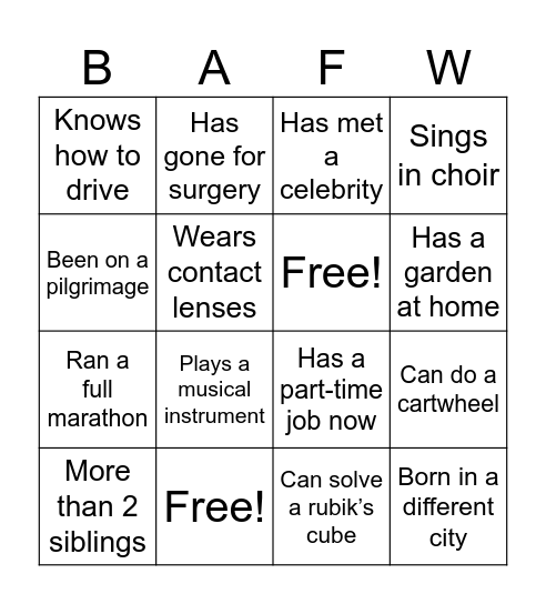 CSA Bring a Friend Week Bingo Card