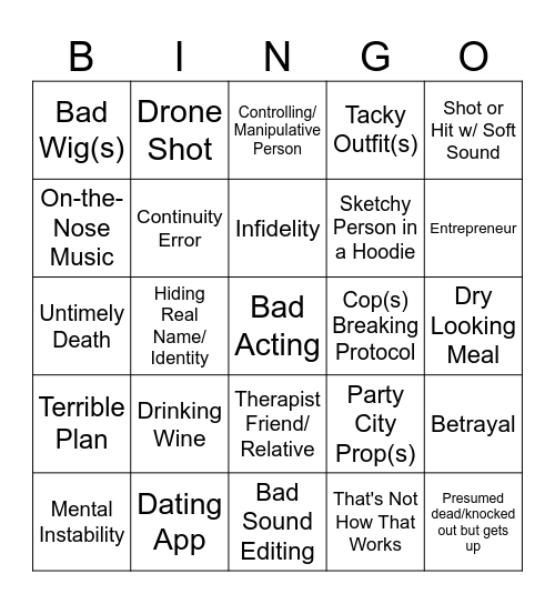 MESSTERPIECE THEATER Bingo Card