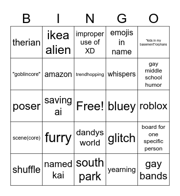 my pinterest followers pt. 2 Bingo Card