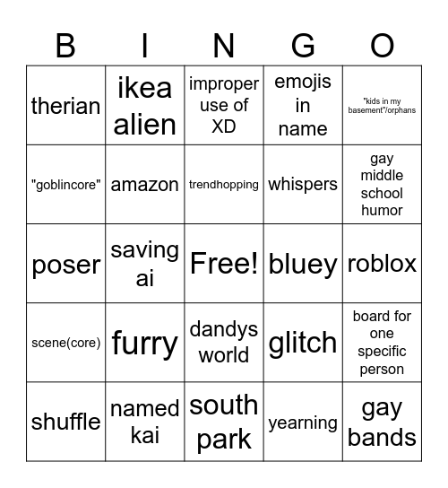my pinterest followers pt. 2 Bingo Card