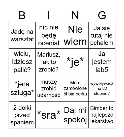 URBI Bingo Card