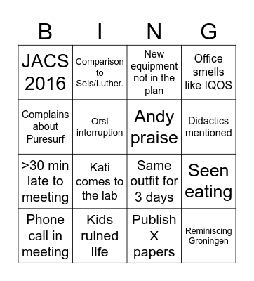 Barta Bingo Card