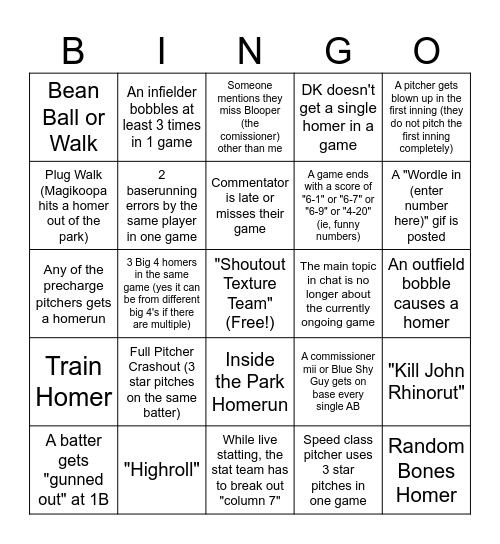 NCAASL Gameday 5 Bingo Card