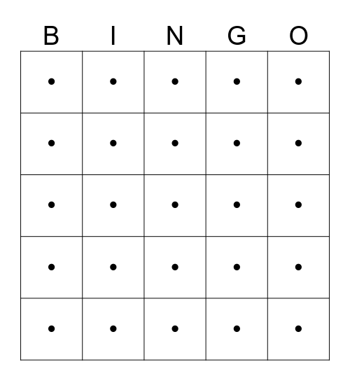 EUROVISION BINGO Card