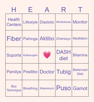 Please Be Careful with my Heart Bingo Card