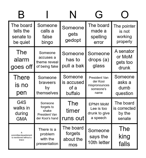 Bingo of the 378th GMA Bingo Card