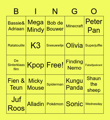 FILMS & SERIES Bingo Card