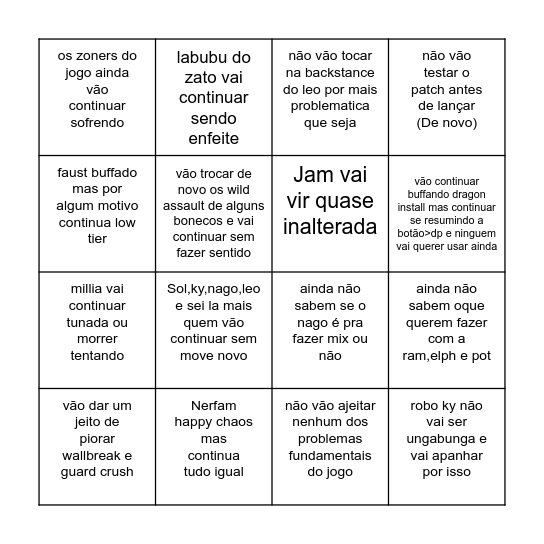 Strive 2.0 Bingo Card