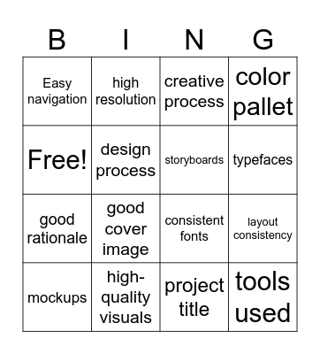 Behance Bingo Card