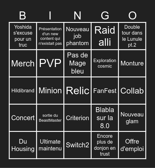 LiveLetter 7.5 Bingo Card