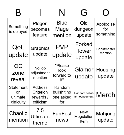 7.5 PLL Part 1 Bingo Card