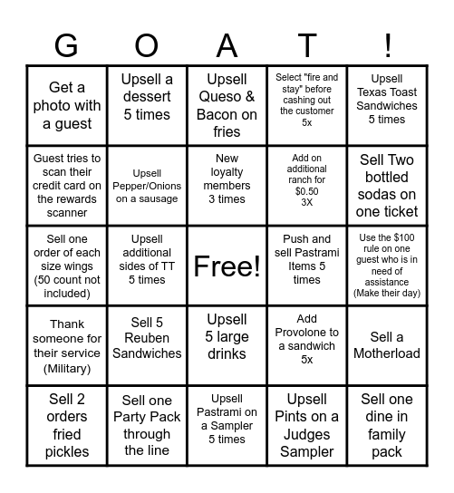 Centerville City BBQ Bingo Card