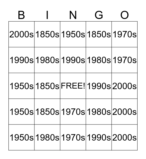 Melodrama Social Issues Bingo Card