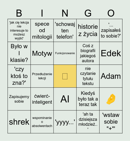 Polski-bingo Card
