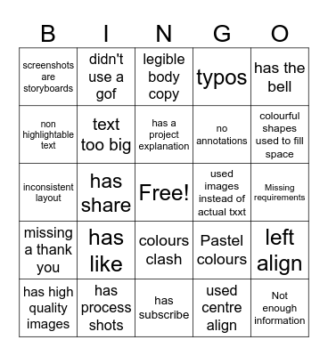 Bingo card Bingo Card