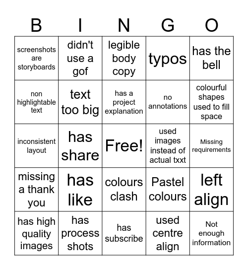 Bingo card Bingo Card