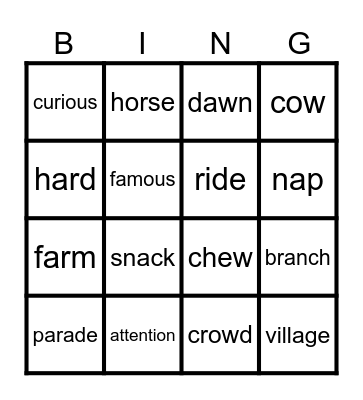 Every Day Is Hard On The Farm Bingo Card