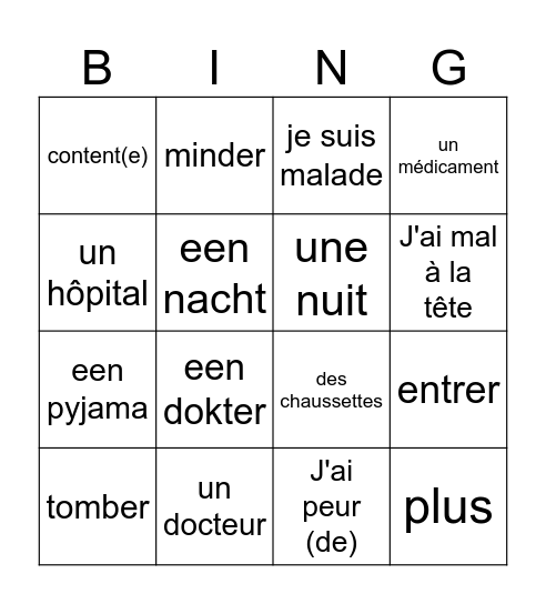 woordenschat M19 Bingo Card