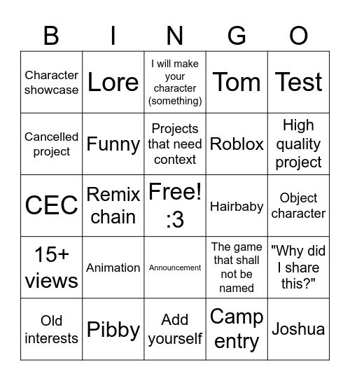 Mouse Factory Boingo Bingo Card