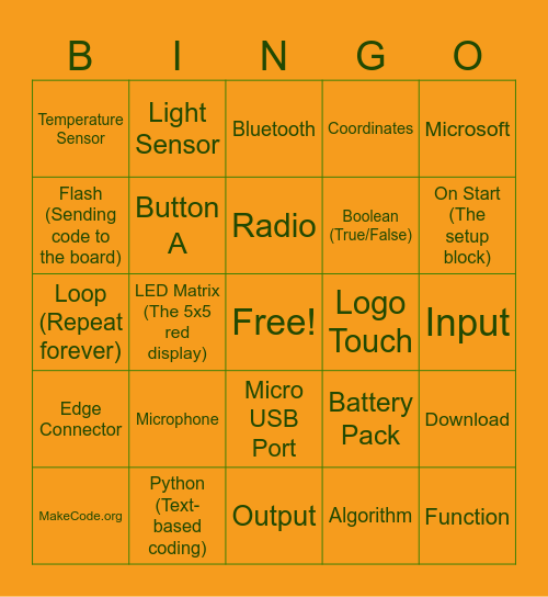 Microbit Bingo Card