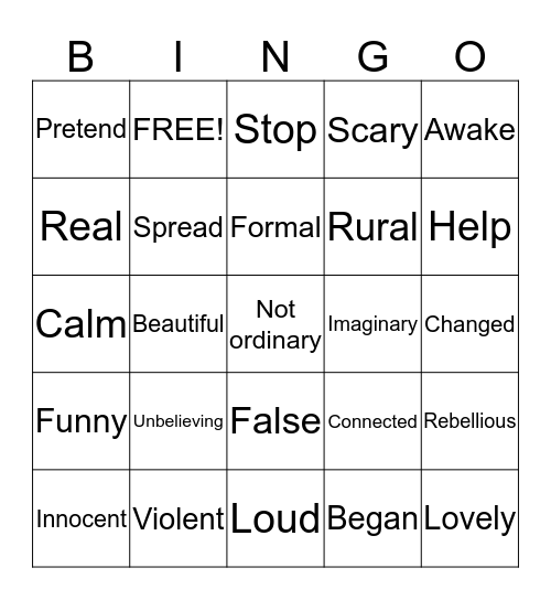 Red Group Bingo Card