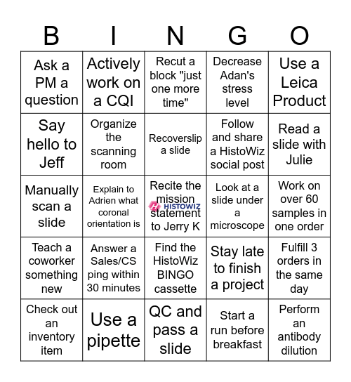 HistoWiz Bingo Card