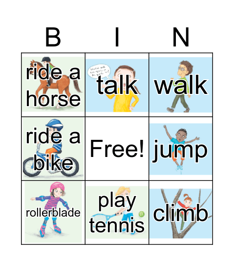 Can you......? Yes, I can. No, I can't. Bingo Card