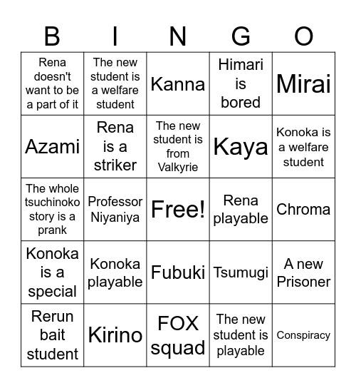 Tsuchinoko Investigation Bingo Card