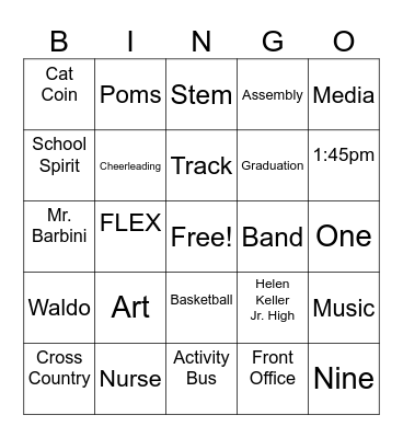 Keller Bingo Card