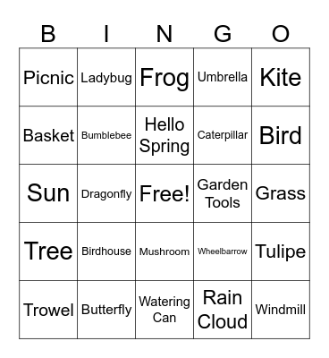 Spring Bingo Card