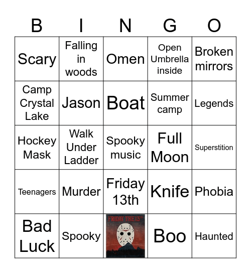 Friday the 13th Bingo Card