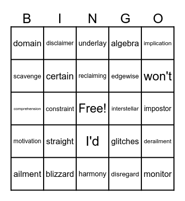 GPSF 2026 Structured Literacy Bingo Card